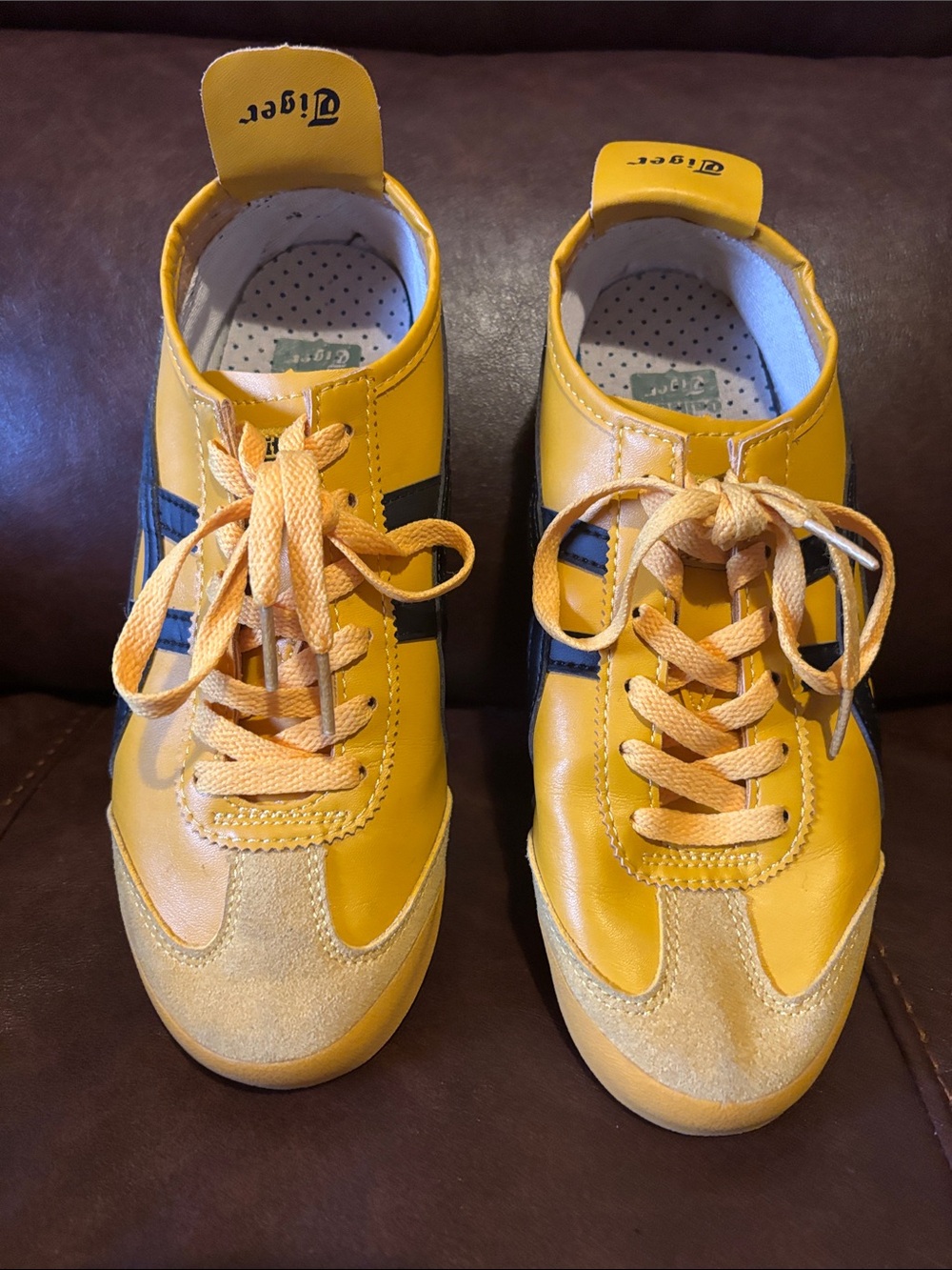Onitsuka Tiger by Asics Yellow with Navy Stripes Men's Sneakers